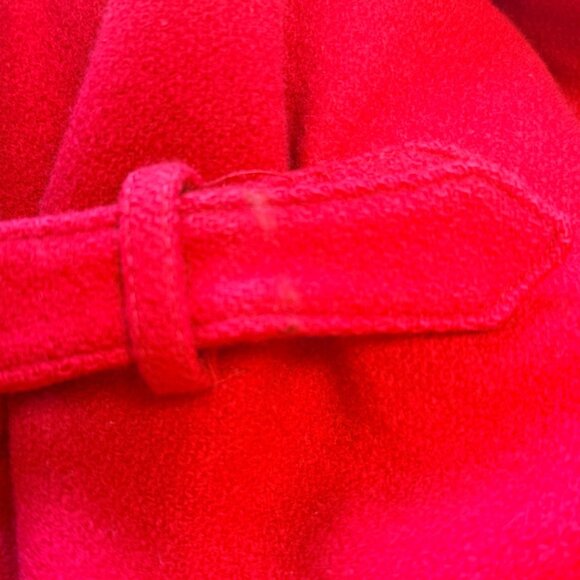 Woolrich Woman USA Made Red Wool Coat Large Funnel Neck Buckle Vintage 30328 - Picture 7 of 16